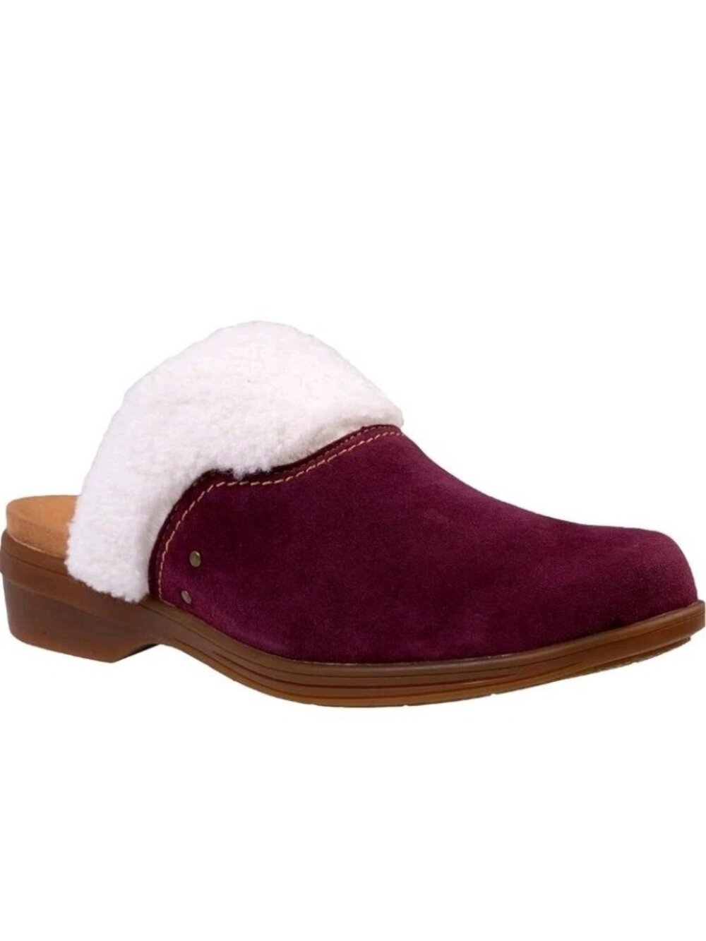 Spenco Revitalign  Cozy Clogs Women’s Size 8 Burgundy Sherpa Orthotic. WL62